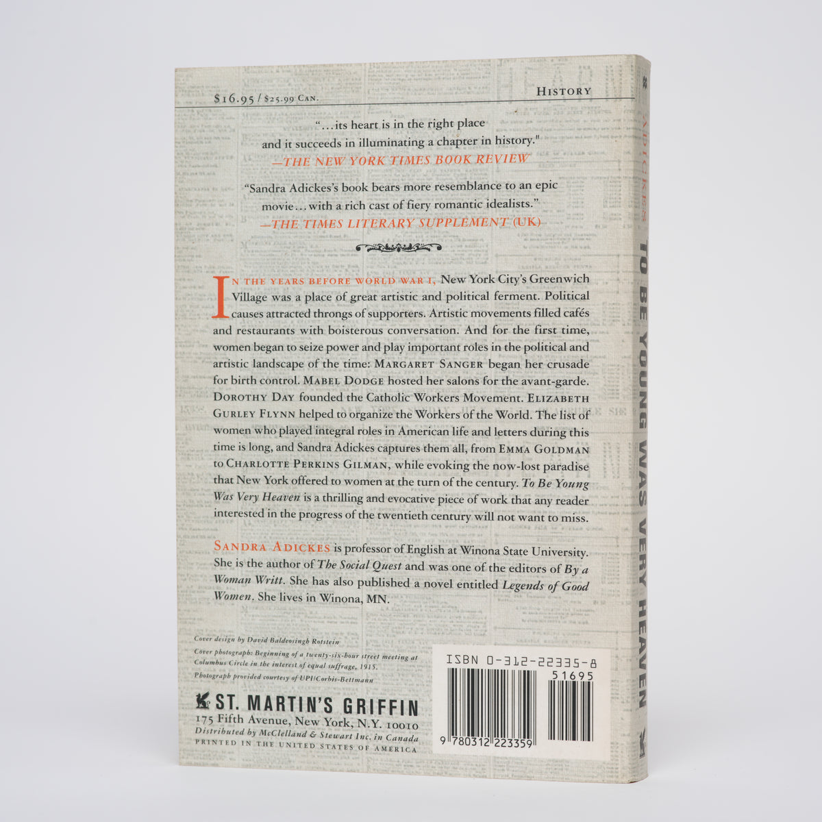 To Be Young Was Very Heaven: Women in New York Before the First World War - Adickes, Sandra E.