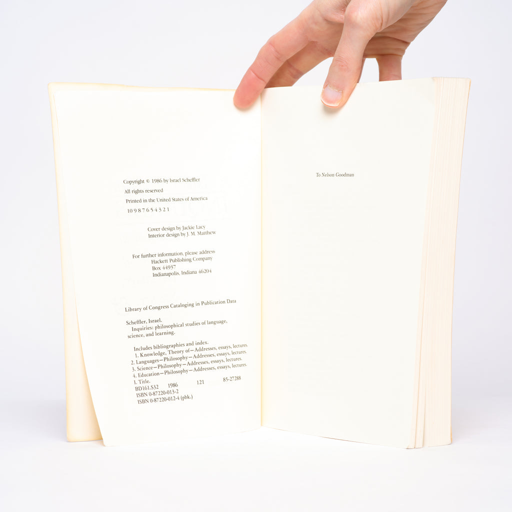 Inquiries: Philosophical Studies of Language, Science, & Learning - Scheffler, Israel
