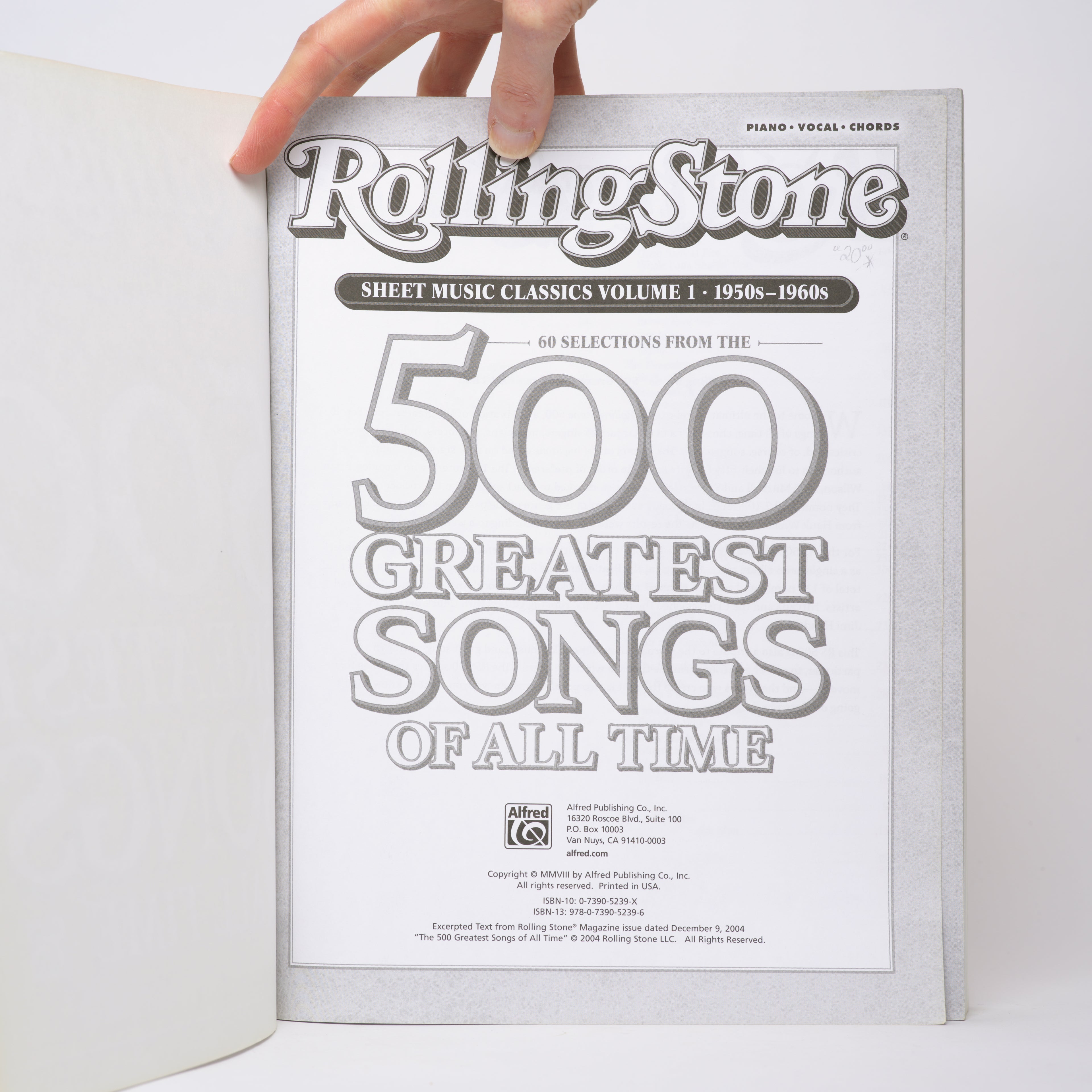 Rolling Stone: 500 Greatest Songs of All Time, Sheet Music Classics, Vol 1: 1950s-1960s (Piano / Vocal / Guitar)