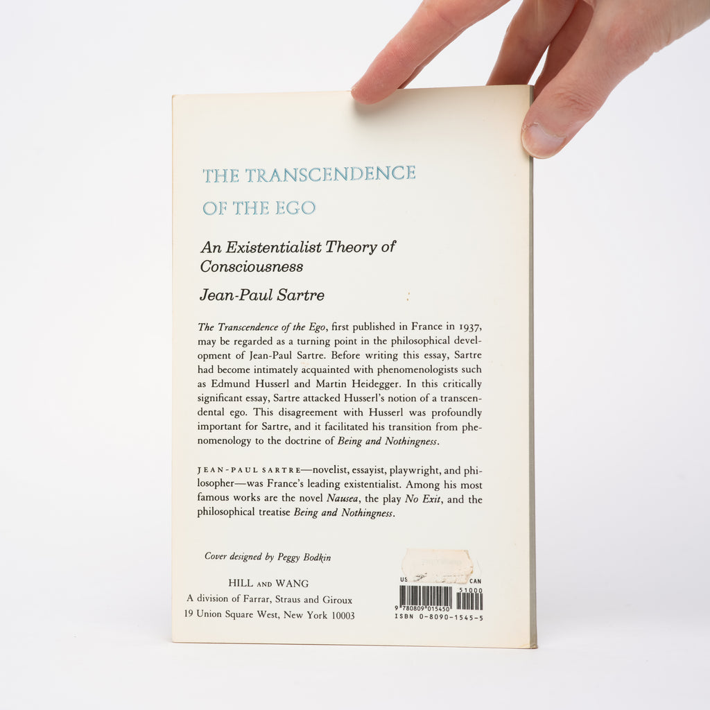 The Transcendence of the Ego: An Existentialist Theory of Consciousness - Sartre, Jean-Paul; Williams, Forrest (translator, notes, introduction); Kirkpatrick, Robert (translator, notes, introduction)