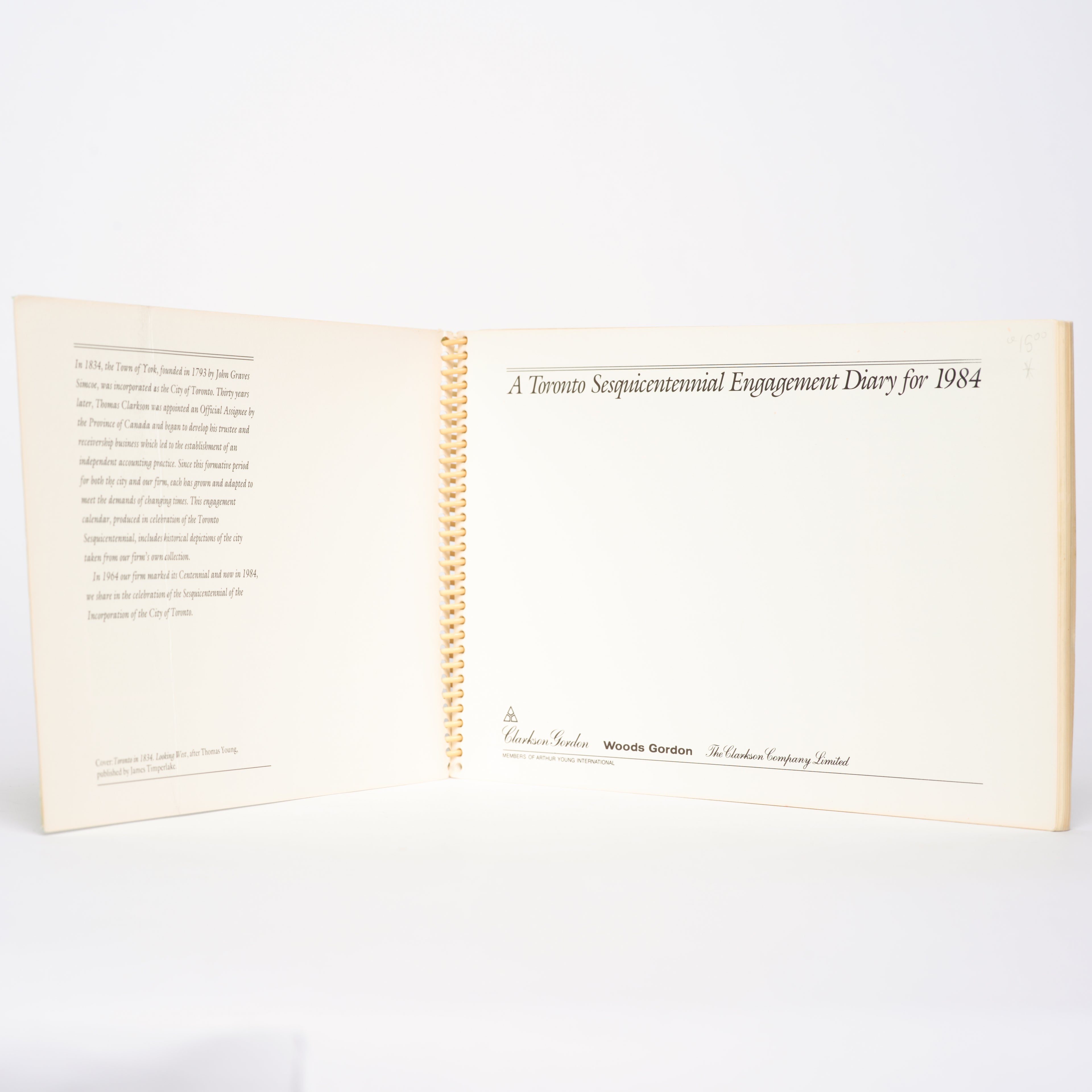 A Toronto Sesquicentennial Engagement Diary for 1984