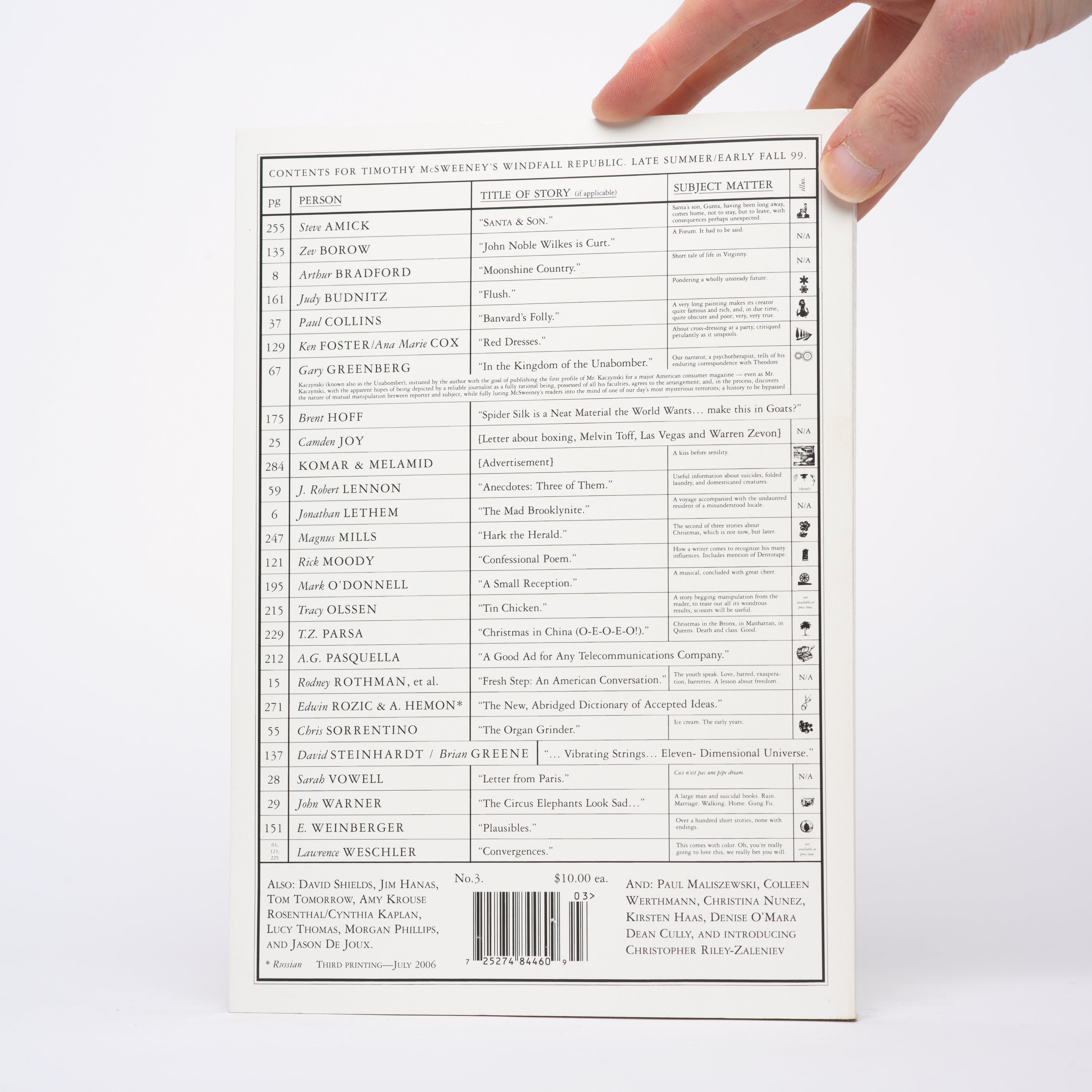 Timothy McSweeney's Windfall Republic [McSweeney's Issue 3]