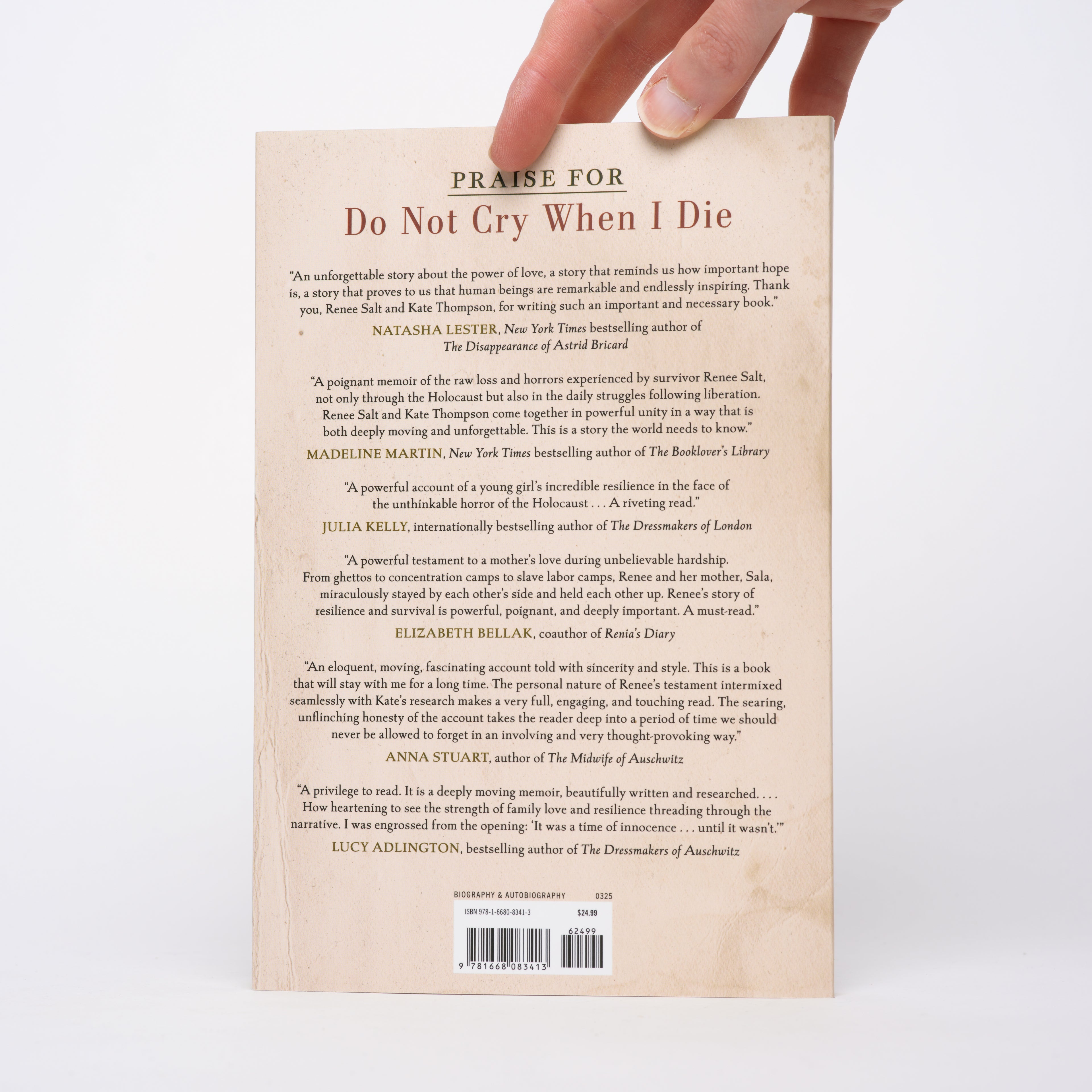 Do Not Cry When I Die: A Holocaust Memoir - Salt, Renee; Thompson, Kate