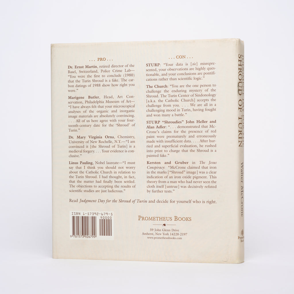 Judgment Day for the Shroud of Turin - McCrone, Walter C.