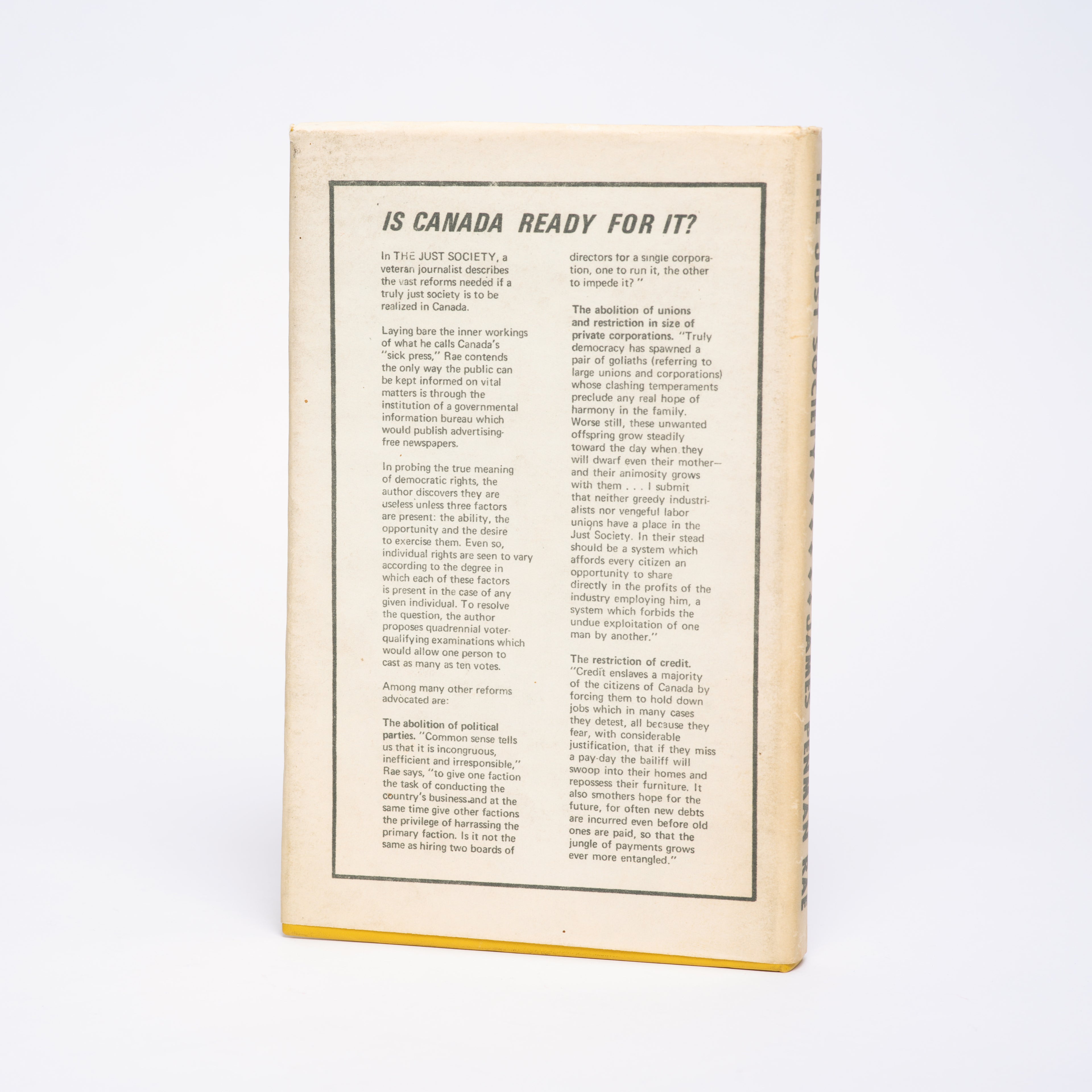 The Just Society - Rae, James Penman
