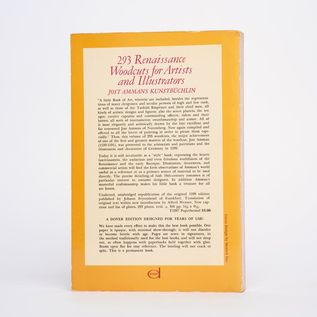 293 Renaissance Woodcuts for Artists and Illustrators (Jost Amman's Kunstbüchlin) - Werner, Alfred (introduction)