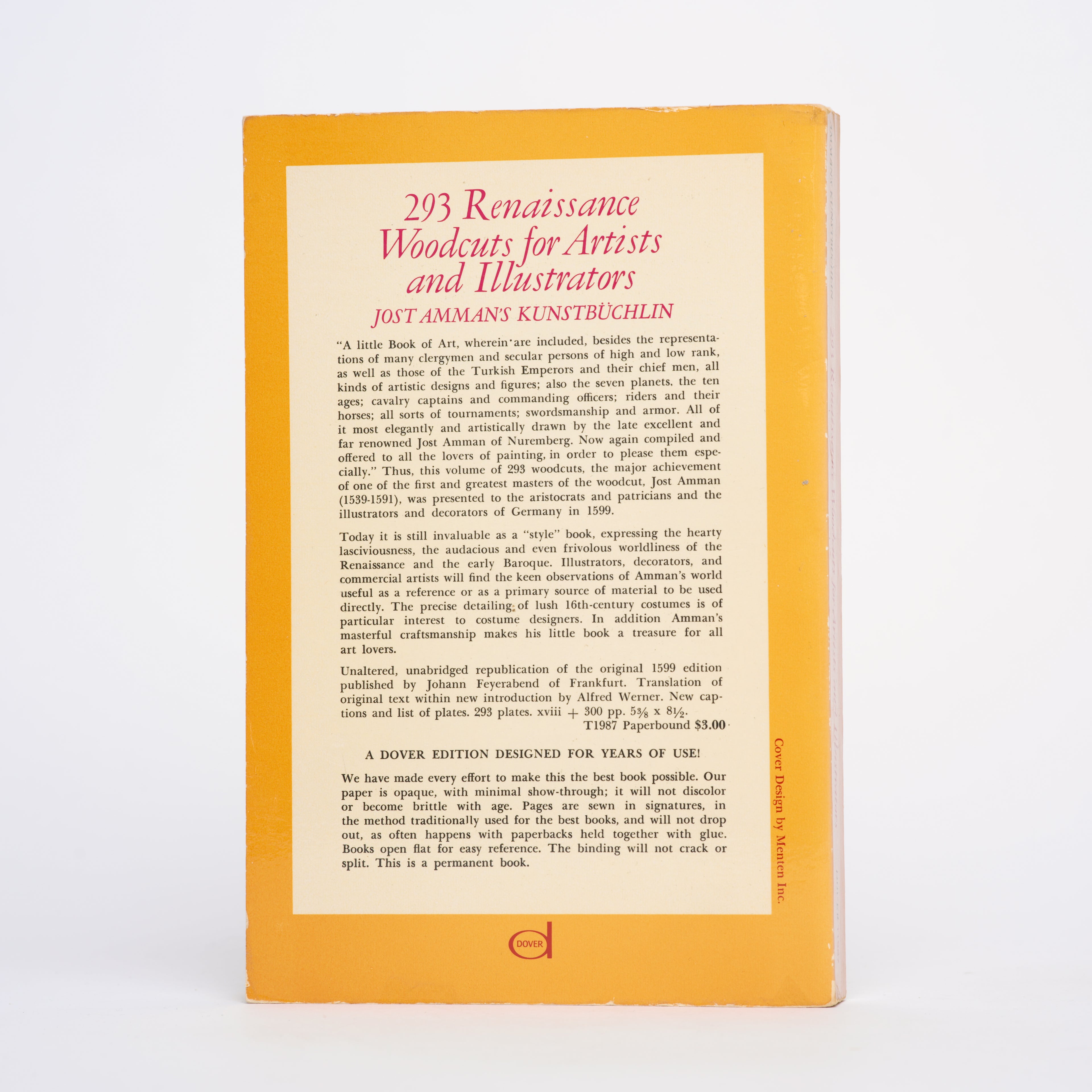 293 Renaissance Woodcuts for Artists and Illustrators (Jost Amman's Kunstbüchlin) - Werner, Alfred (introduction)