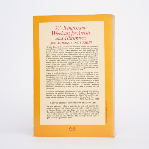 293 Renaissance Woodcuts for Artists and Illustrators (Jost Amman's Kunstbüchlin) - Werner, Alfred (introduction)