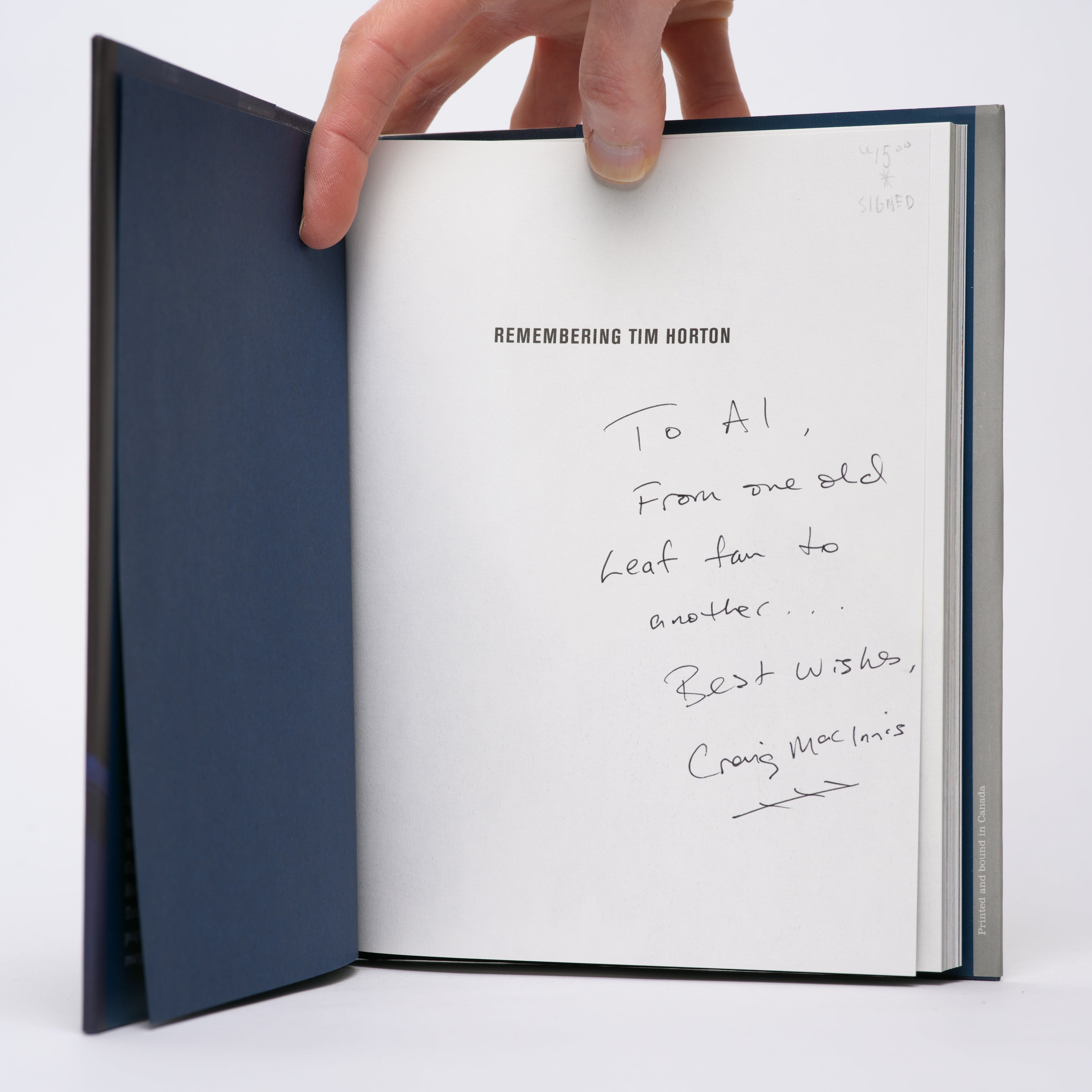 Remembering Tim Horton - MacInnis, Craig [Signed]