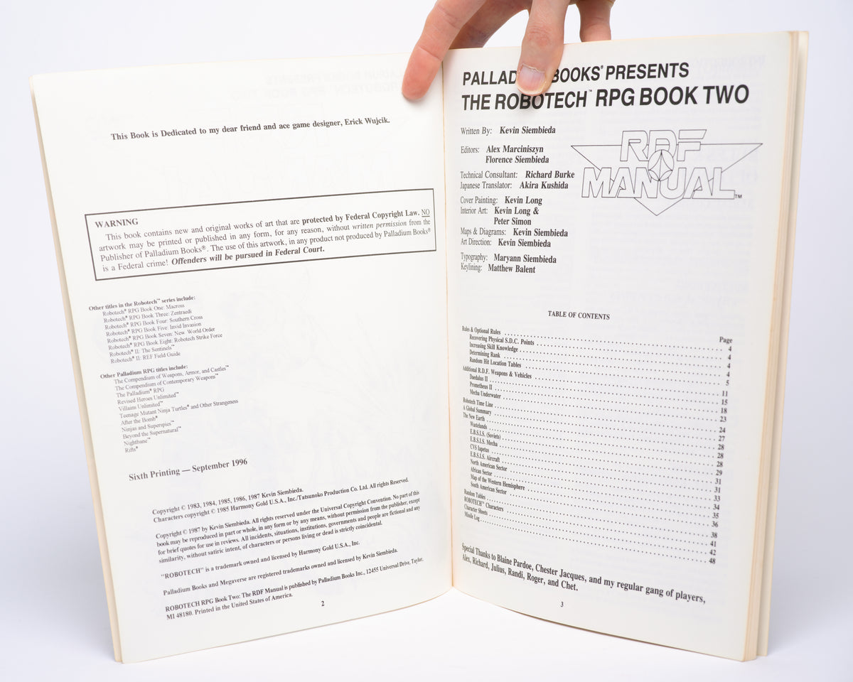 Robotech Rdf Base RDF Manual (The Robotech RPG Book 2) - Siembieda, Kevin – City Lights ...