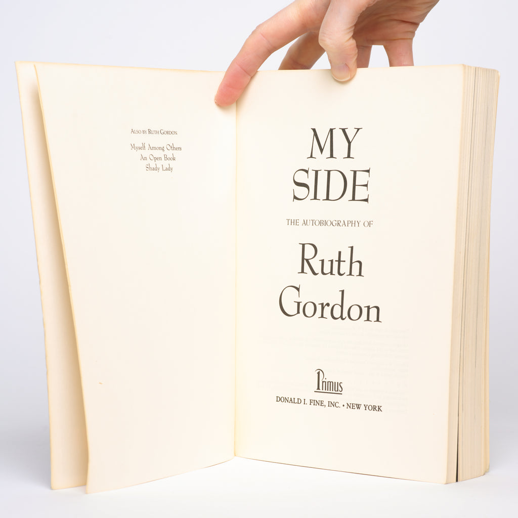 My Side: The Autobiography of Ruth Gordon - Gordon, Ruth; Kanin, Garson (introduction)