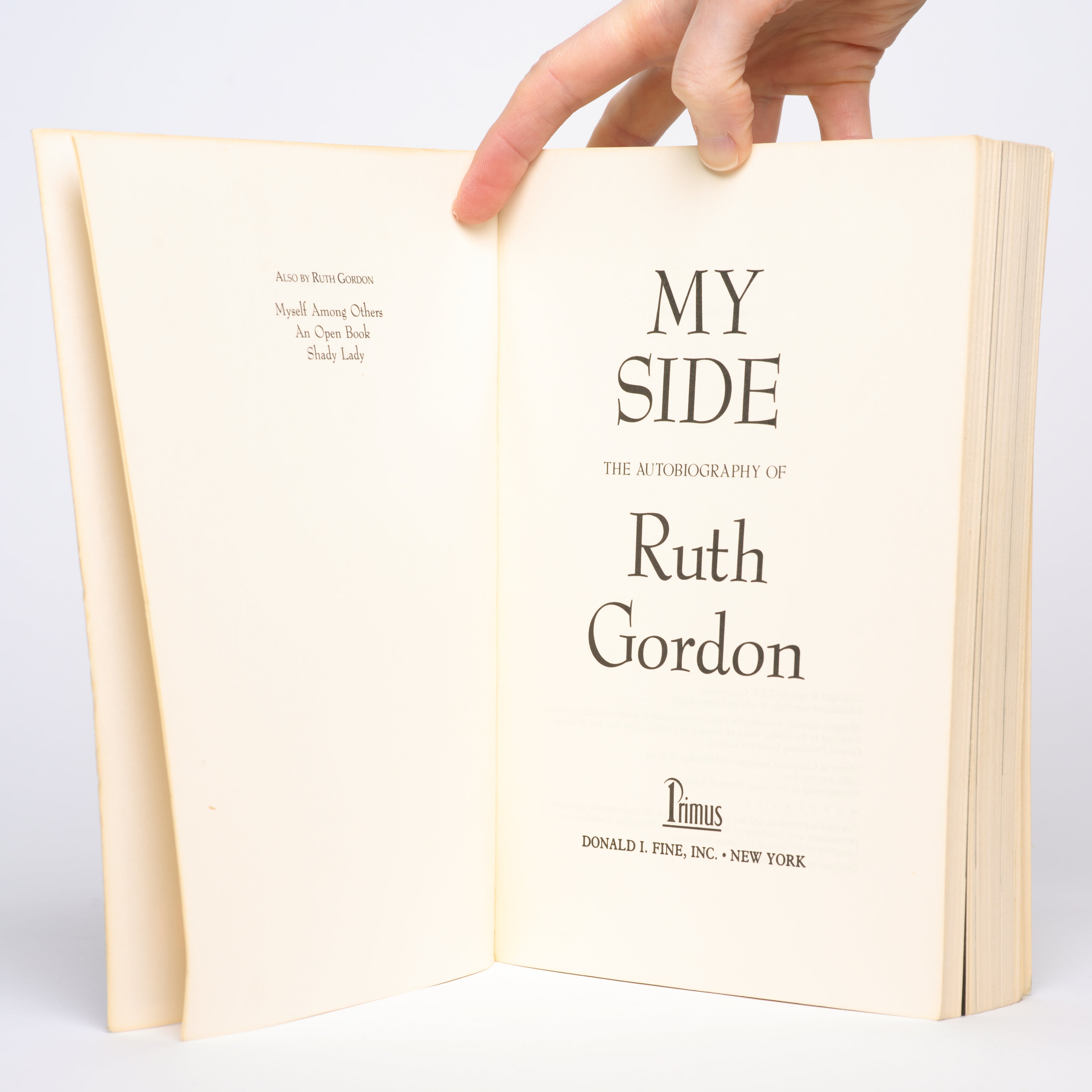 My Side: The Autobiography of Ruth Gordon - Gordon, Ruth; Kanin, Garson (introduction)