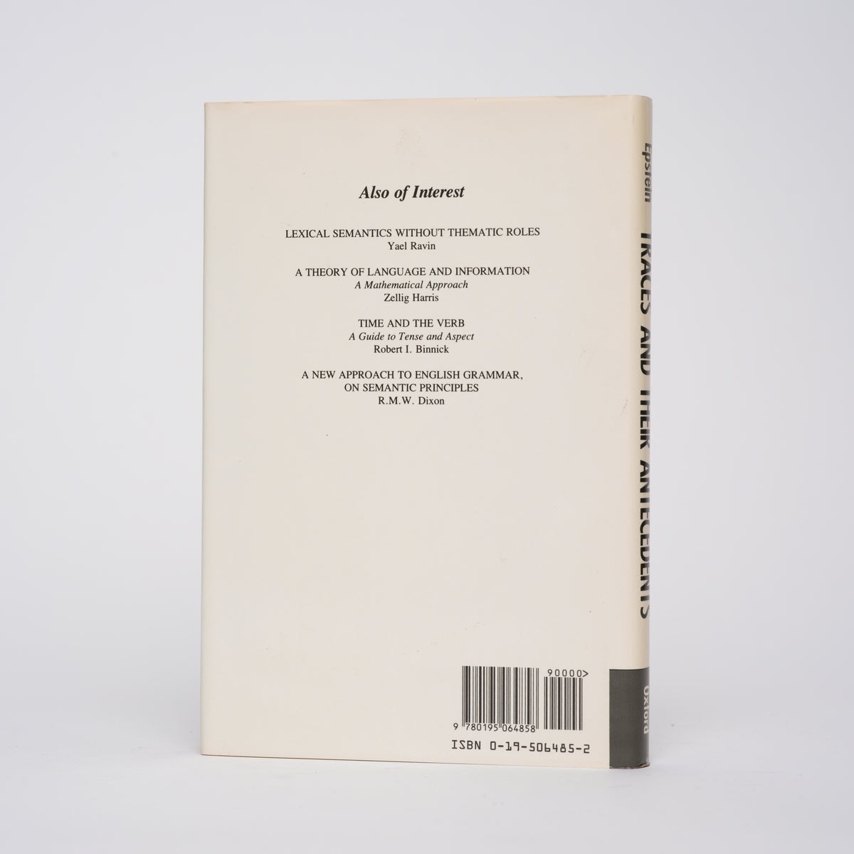 Traces and Their Antecedents - Epstein, Samuel David