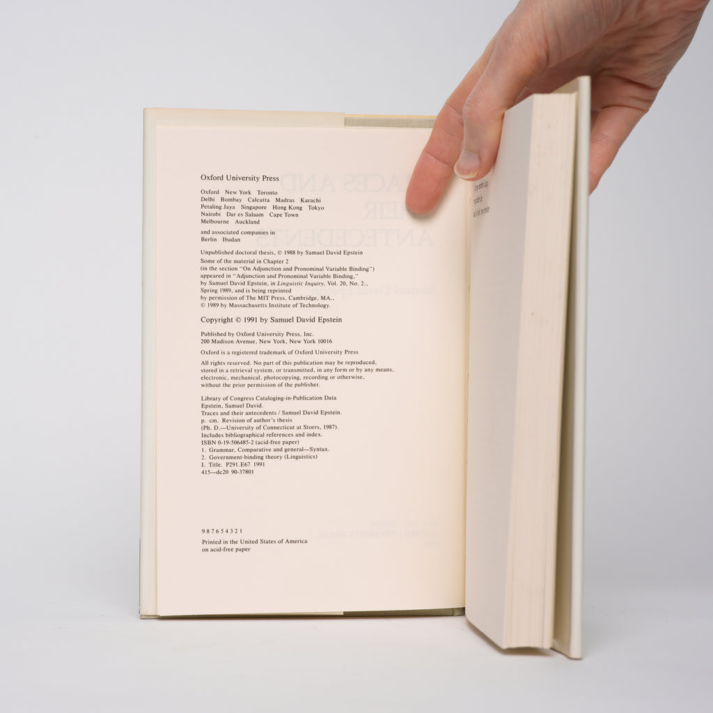 Traces and Their Antecedents - Epstein, Samuel David