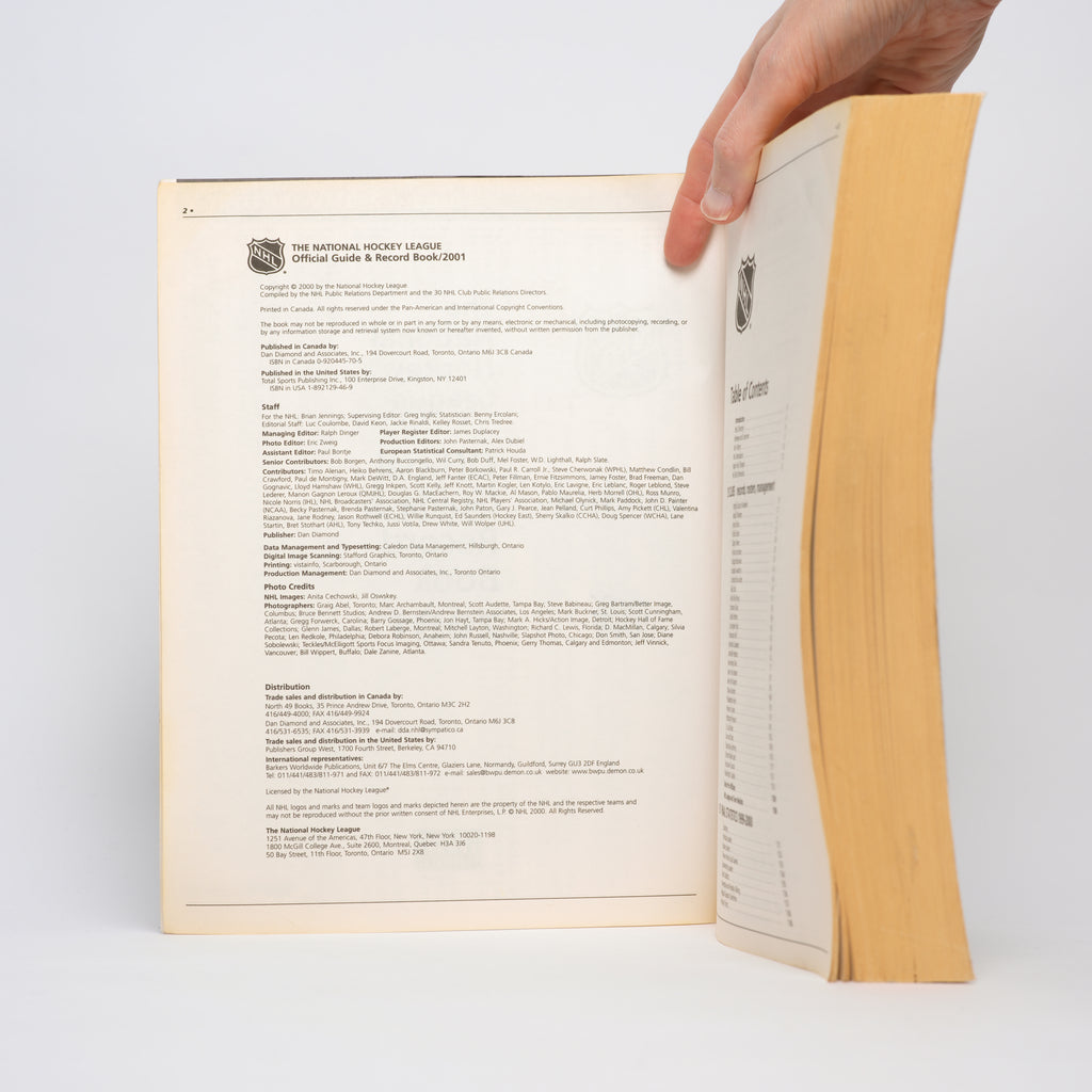 National Hockey Leage (NHL) Official Guide & Record Book 2001 - NHL Public Relations Department