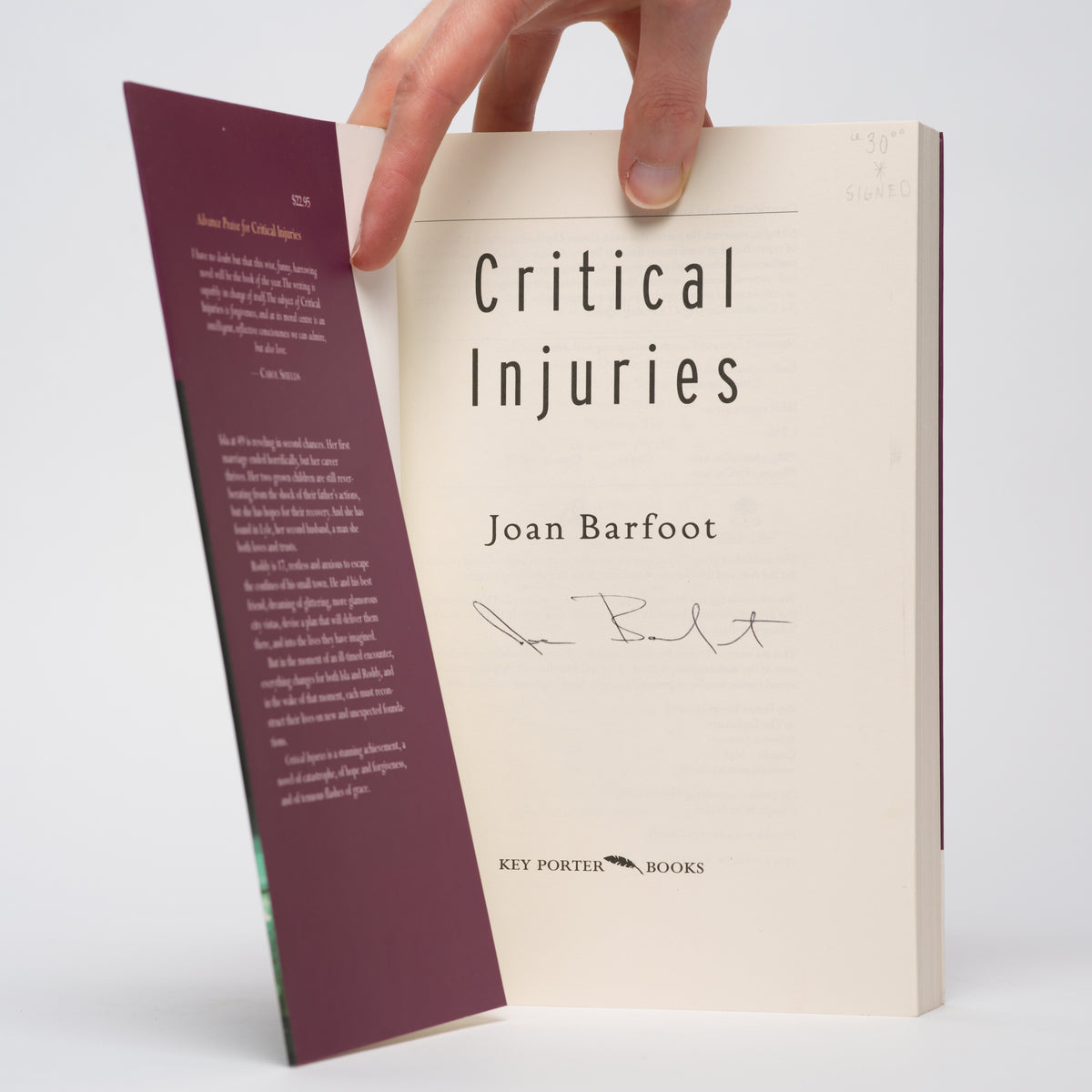 Critical injuries [Signed] - Barfoot, Joan