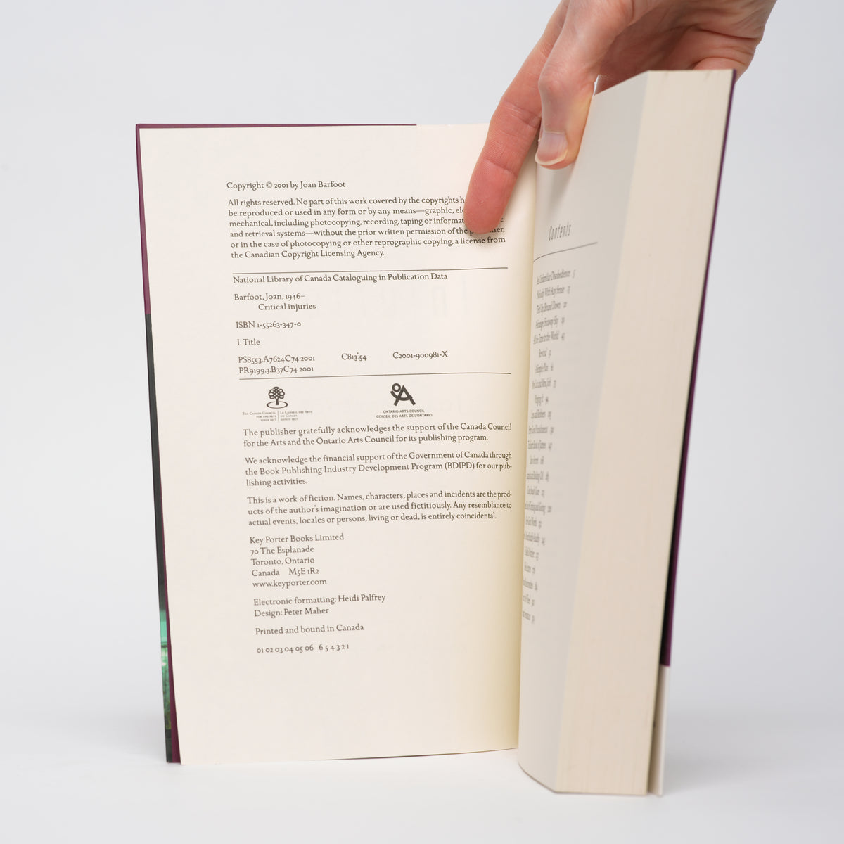 Critical injuries [Signed] - Barfoot, Joan