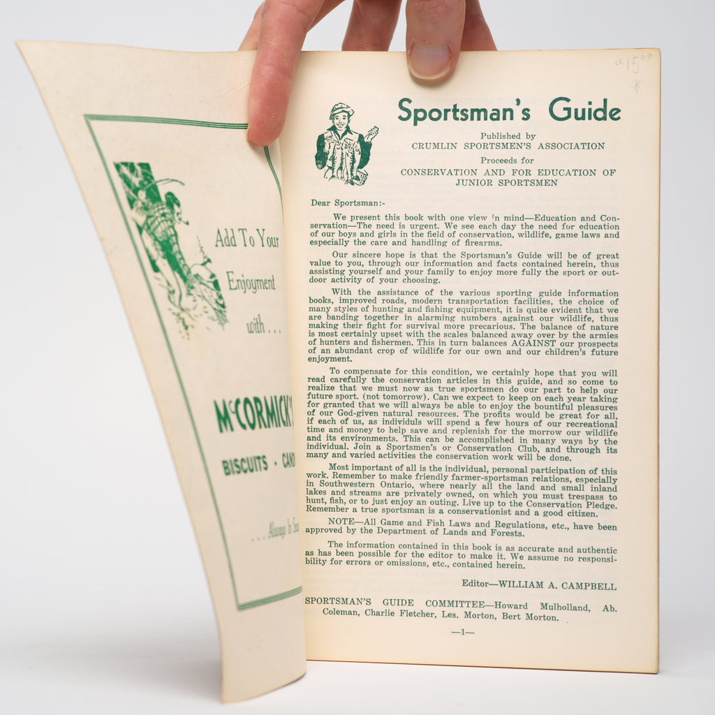 Sportsman's Guide: Spring Edition 1954 (The Crumlin Sportmen's Association)