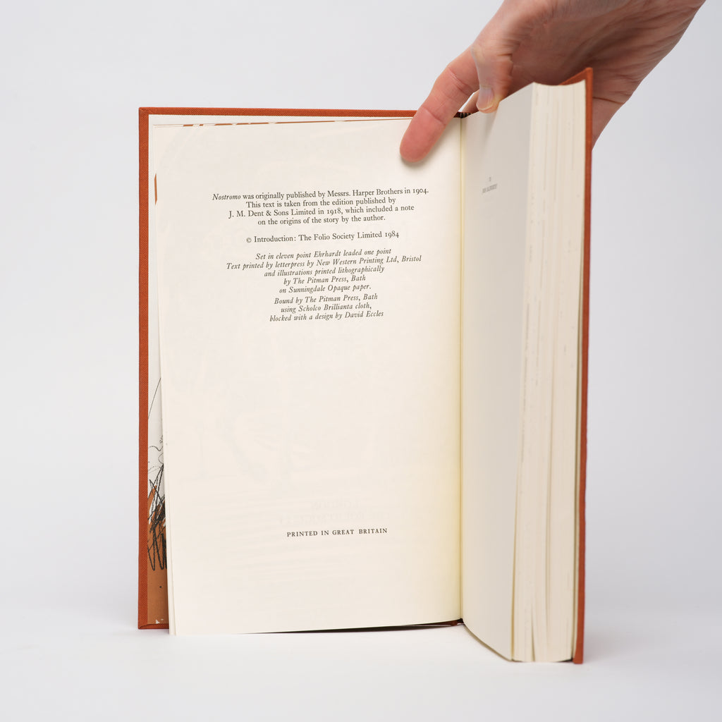 Nostromo [Folio Society] - Conrad, Joseph; Holmes, Richard (introduction); Hogarth, Paul (lithographs)