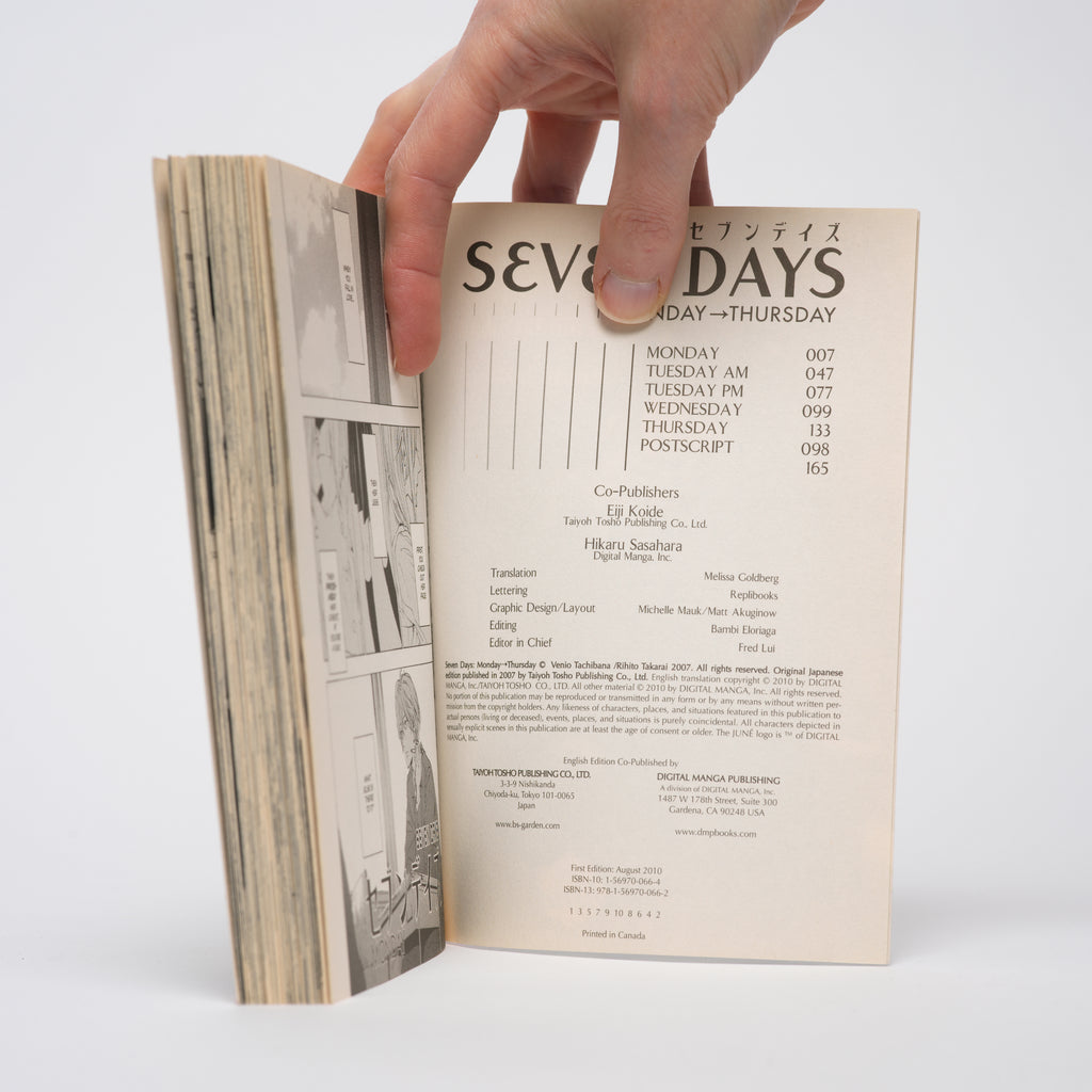 Seven Days: Monday ? Thursday (Yaoi Manga) - Takarai, Rihito