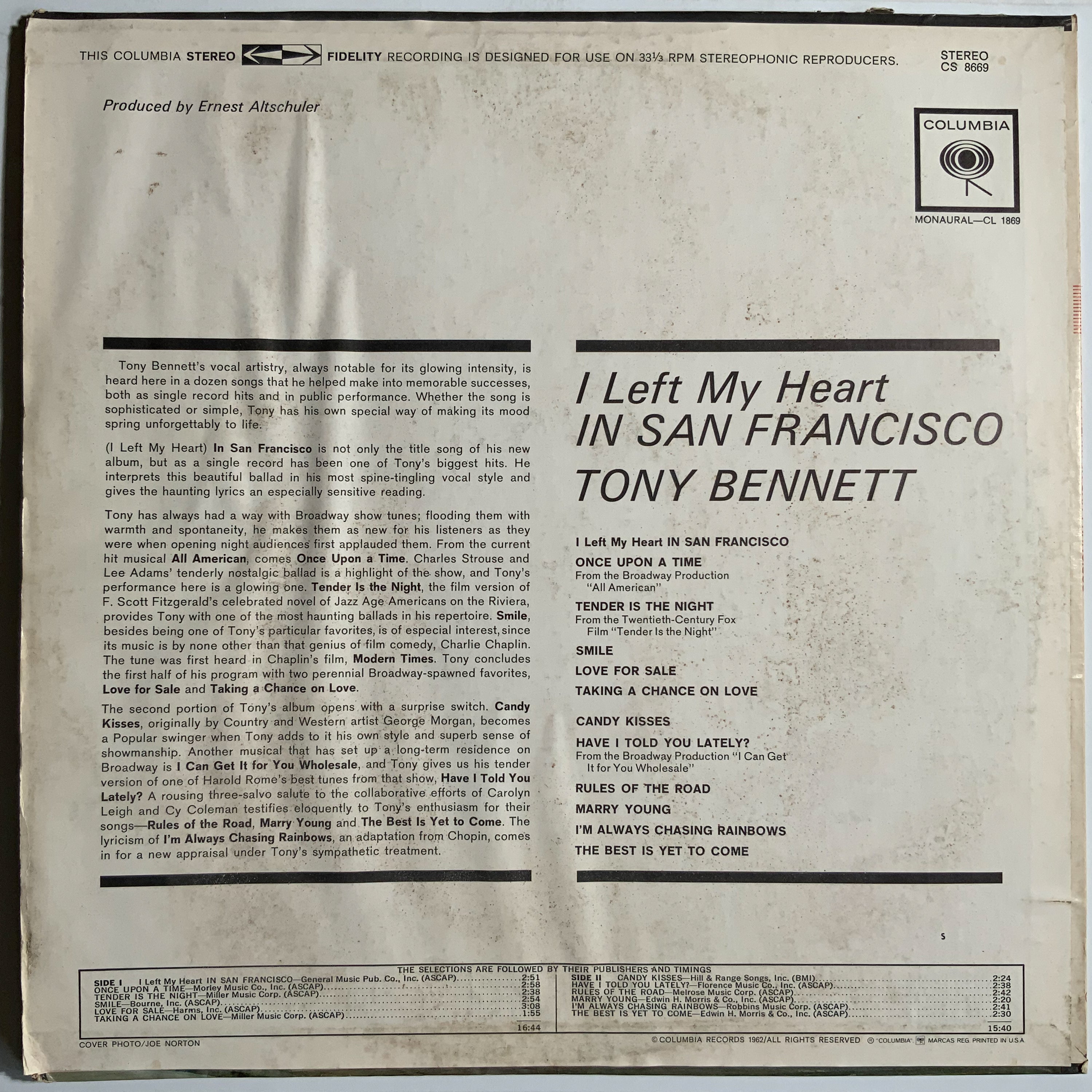 Tony Bennett: I Left My Heart In San Francisco