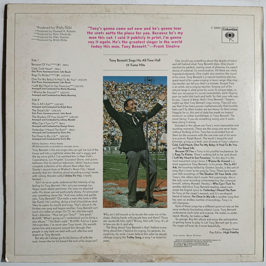 Tony Bennett Sings His All-Time Hall Of Fame Hits